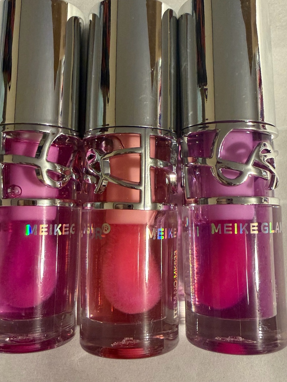 Source Unknown Meike Gloss Trio — Pink, Coral, Magenta